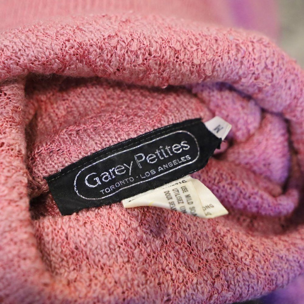 Vintage Pink Cropped Turtleneck Sweater Sz M - Picture 5 of 6